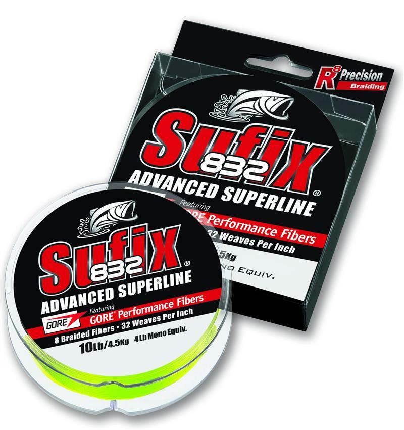 SUFIX 832 BRAID LINE 150yds NEON LIME