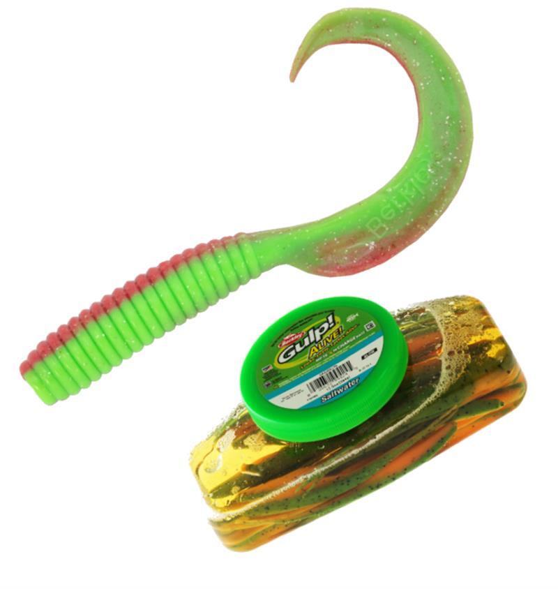 Berkley Gulp! Grub 6 Inch Lure Nuclear Chicken Glow