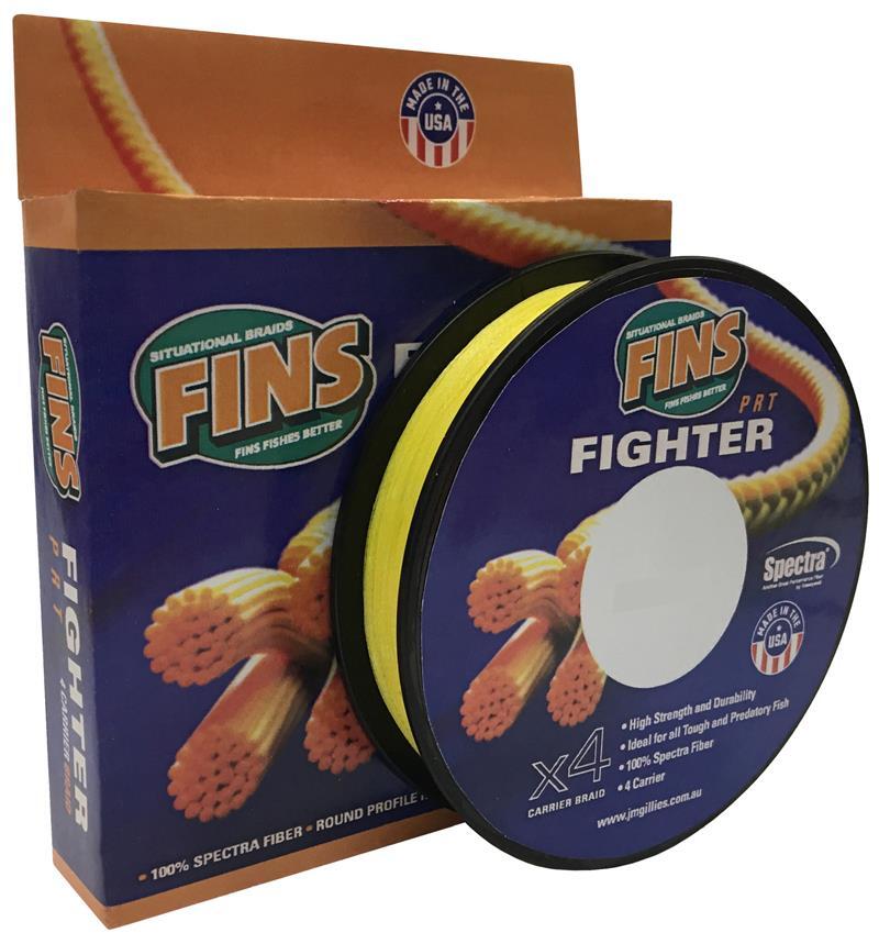 FINS FIGHTER PRT X4 BRAID LINE 150yds YELLOW