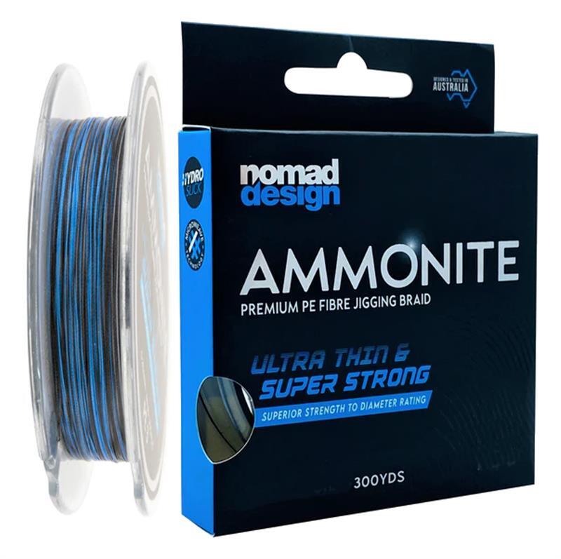 NOMAD AMMONITE JIGGING BRAID LINE 300yds MULTI COLOUR - PE 2