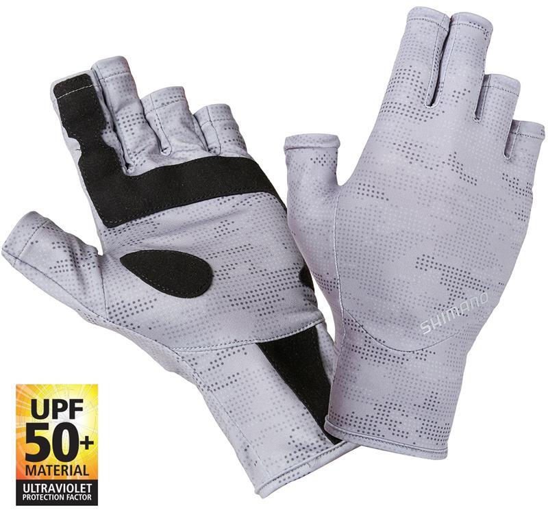 SHIMANO SUN GLOVES UPF50+ GREY DOT CAMO