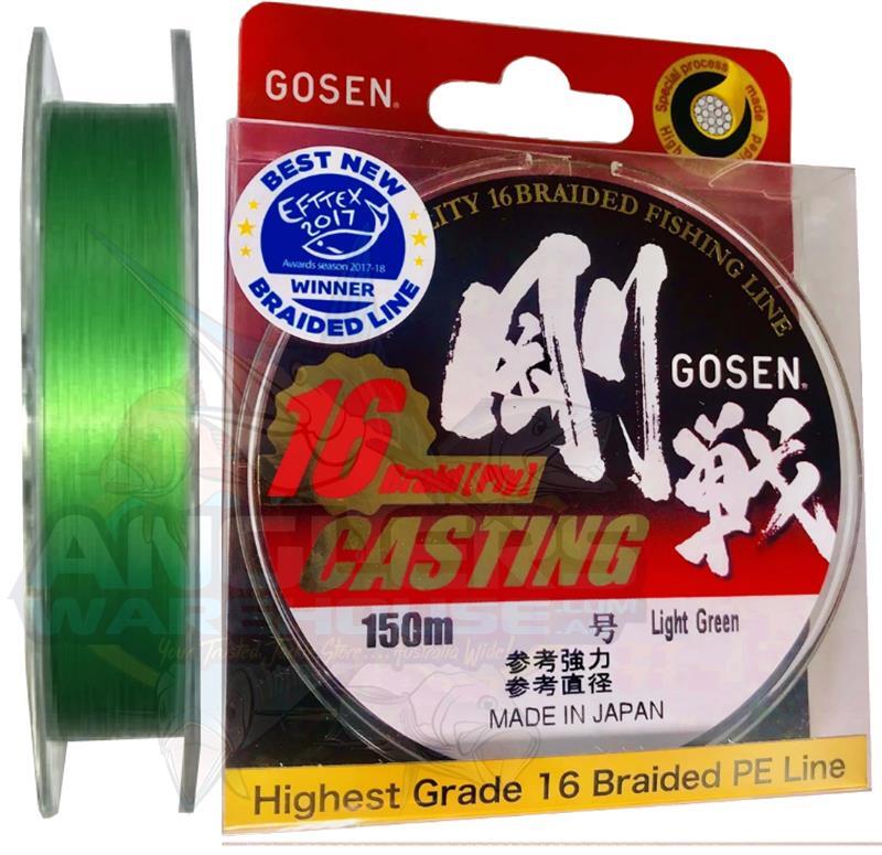 GOSEN 16 PLY CASTING BRAID LINE 150m GREEN