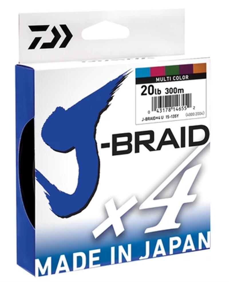 DAIWA J BRAID X4 BRAID LINE 500m MULTI COLOUR - 30lb