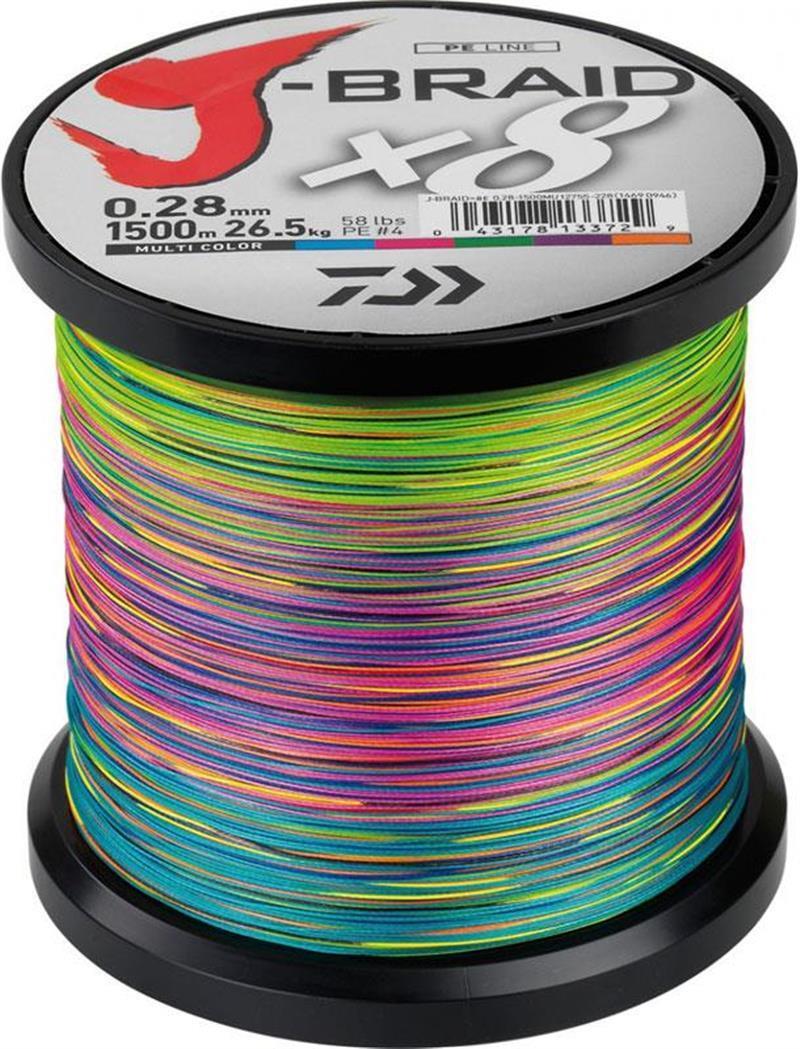 DAIWA J BRAID X8 BRAID LINE 3000m MULTI COLOUR - 10lb