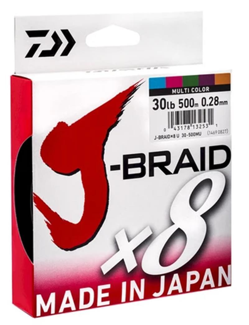 DAIWA J BRAID X8 BRAID LINE 500m MULTI COLOUR