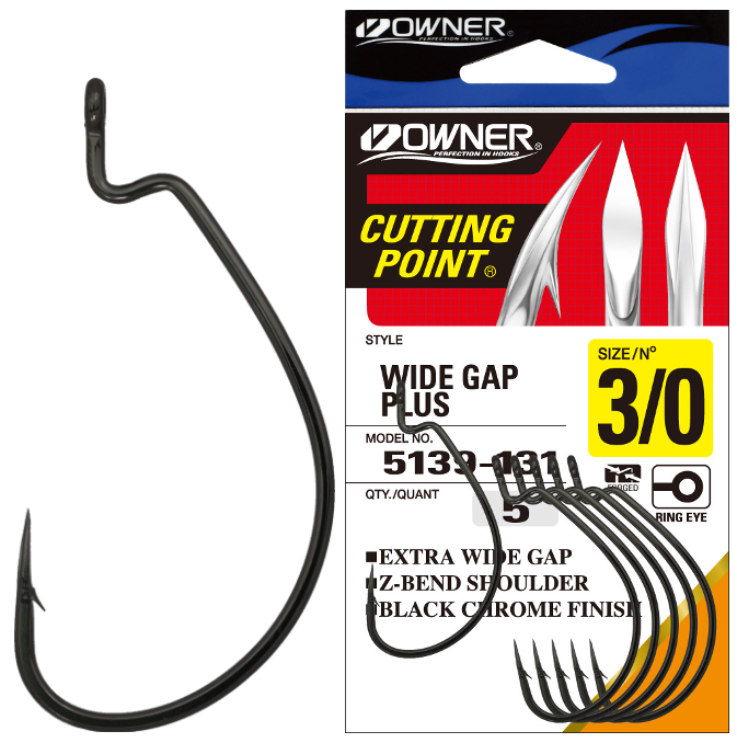 OWNER 5139 WIDE GAP WORM HOOKS