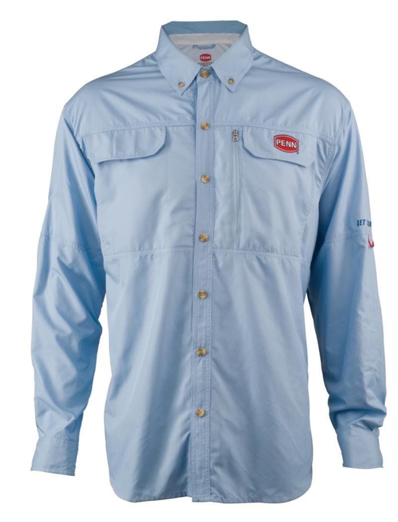 PENN VENTED PERFORMANCE FISHING SHIRT BLUE