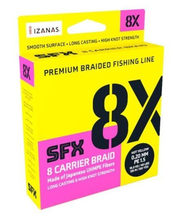 SUFIX SFX 8X BRAID LINE 150yds YELLOW - 10lb