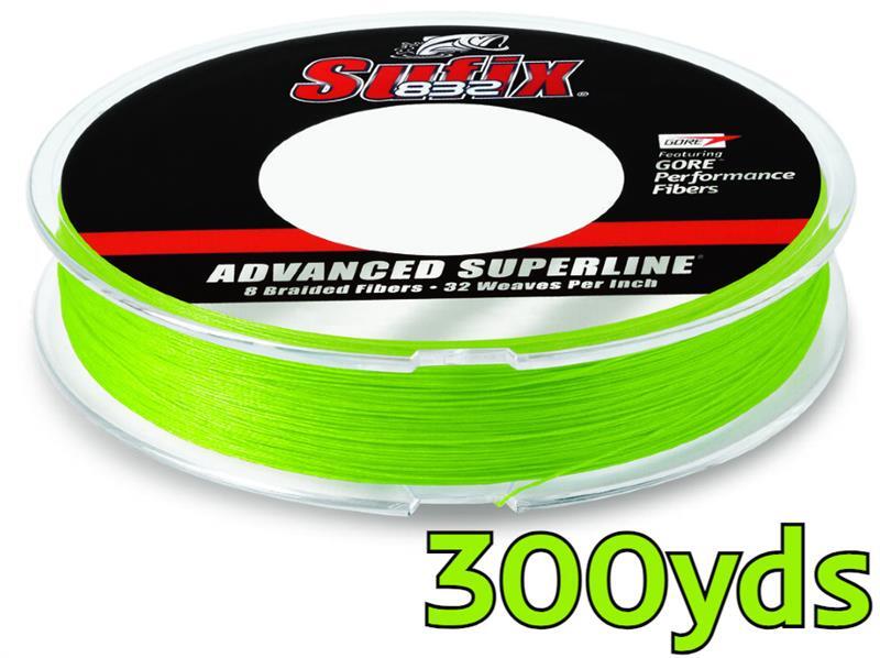 SUFIX 832 BRAID LINE 300yds NEON LIME