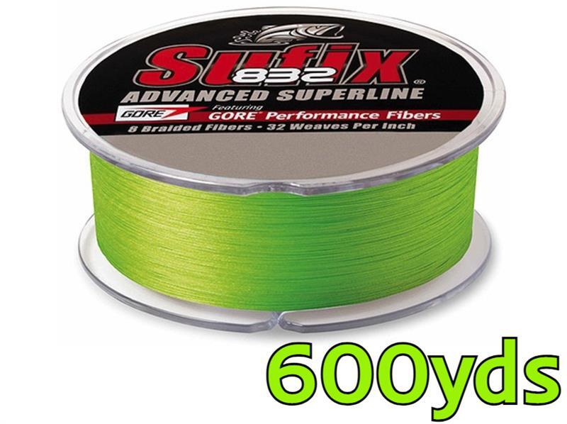 SUFIX 832 BRAID LINE 600yds NEON LIME