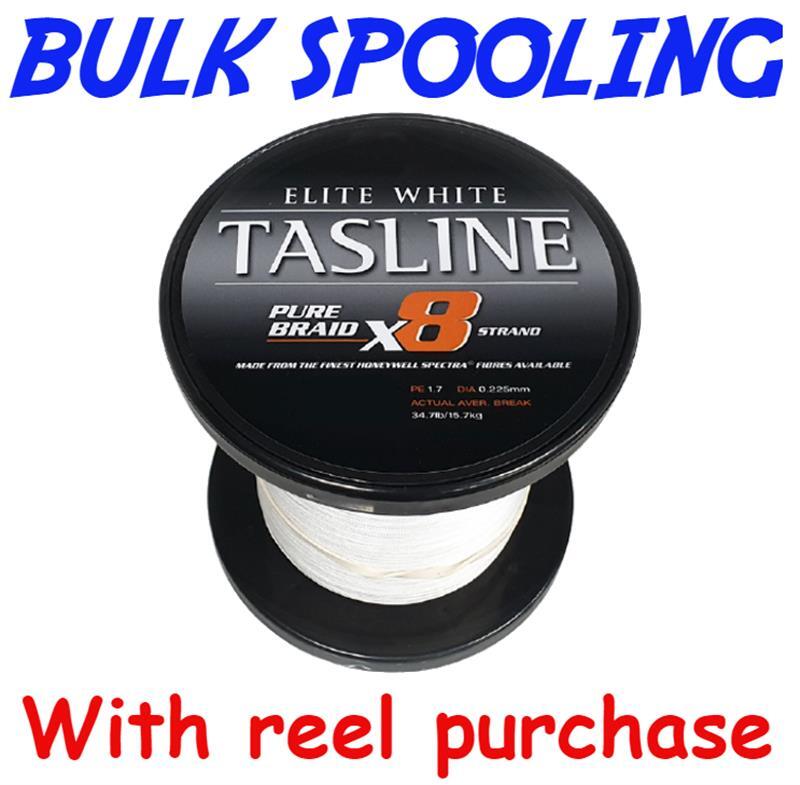 BULK SPOOL UP - TASLINE ELITE X8 PURE BRAIDLINE WHITE