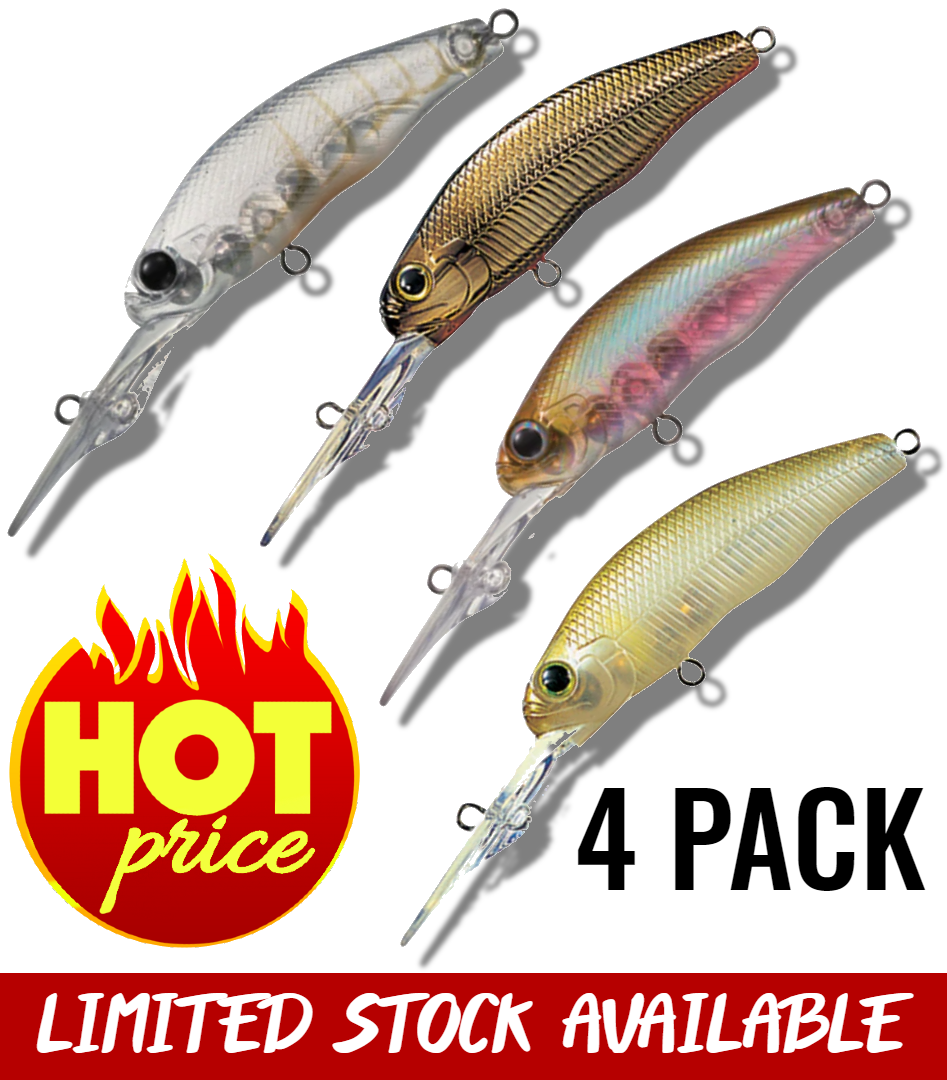 AW FISHING LURE PACK EVERGREEN TINY PREDATOR 4 PACK
