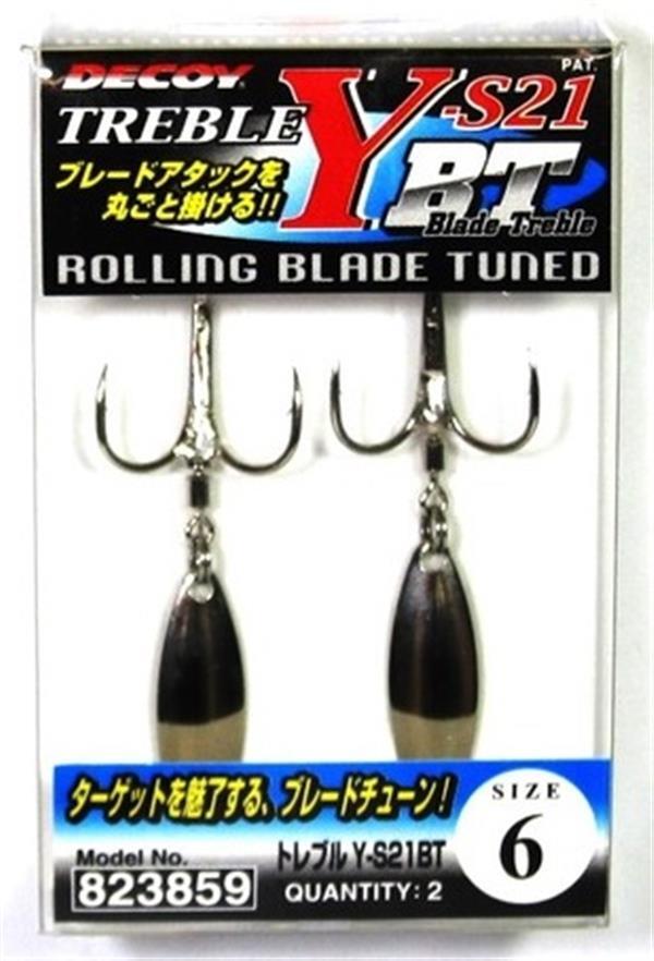 DECOY Y-S21BT ROLLING BLADE TREBLE HOOKS