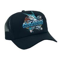 ANGLERS WAREHOUSE BLACK TRUCKER CAP