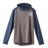 DAIWA WINTER HOODED LONG SLEEVE FISHING SHIRT GREY