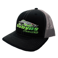 DOBYNS BLACK CAP WITH GREY MESH GREEN LOGO