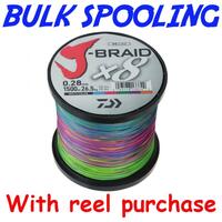 BULK SPOOL UP - DAIWA J BRAID X8 BRAID LINE MULTI COLOUR - PER 100yds