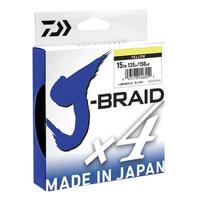 DAIWA J BRAID X4 BRAID LINE 135m YELLOW - 15lb