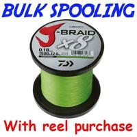BULK SPOOL UP - DAIWA J BRAID X8 BRAID LINE CHARTREUSE - PER 100yds