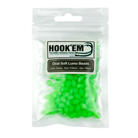 HOOK EM LUMO SOFT GLOW BEADS OVAL - GREEN