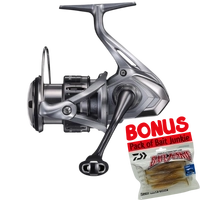 SHIMANO NASCI FC 2500HG SPIN REEL + Bonus Bait Junkie Pack