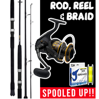 DAIWA ROCK & GUTTERS SURF ROD REEL COMBO