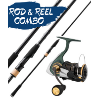 DAIWA KIX & 13 FISHING MUSE BLACK ROD REEL COMBO