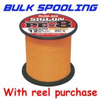 BULK SPOOL UP - SUNLINE SIGLON PEX8 BRAID LINE ORANGE - PER 100yds