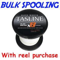 BULK SPOOL UP - TASLINE ELITE X8 PURE BRAID LINE WHITE - PER 100yds