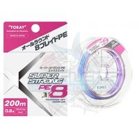 TORAY SUPER STRONG PE X8 BRAID LINE 200m MULTI COLOUR