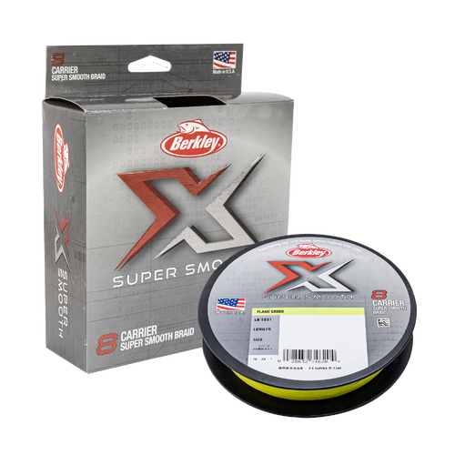 BERKLEY X SUPER SMOOTH 8 BRAID LINE 150m FLAME GREEN