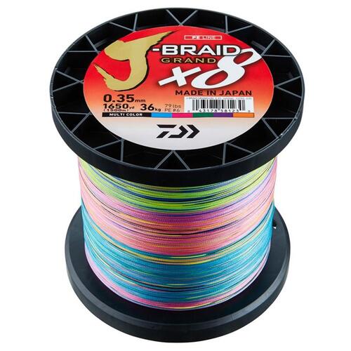 DAIWA J BRAID GRAND X8 BRAID LINE 1500m MULTI COLOUR