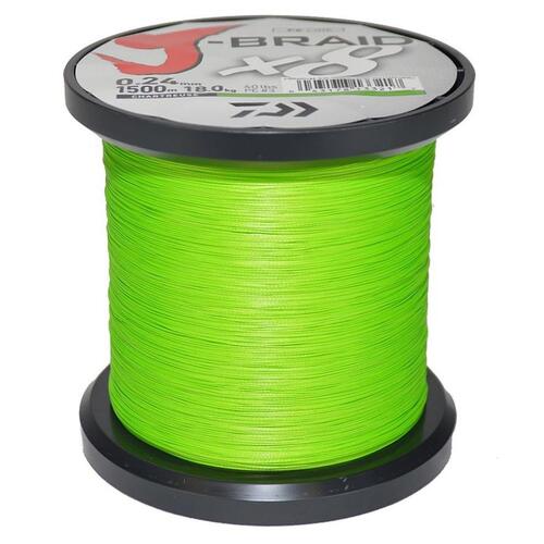 DAIWA J BRAID X8 BRAID LINE 1500m CHARTREUSE