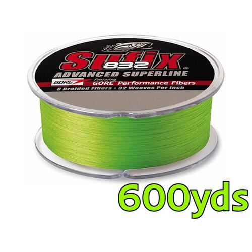 SUFIX 832 BRAID LINE 600yds NEON LIME