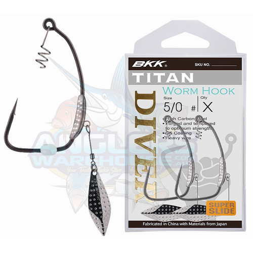 BKK Titan Diver Weighted Weeless Worm Fishing Hook #3/0